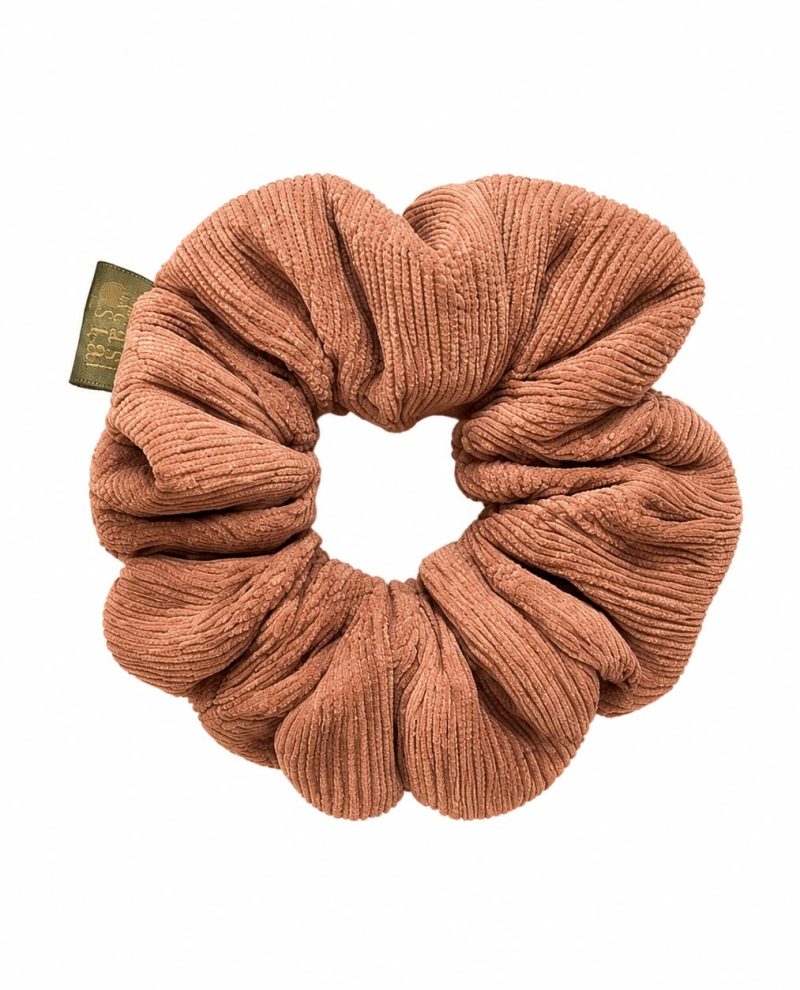 Scrunchie corduroy durazno